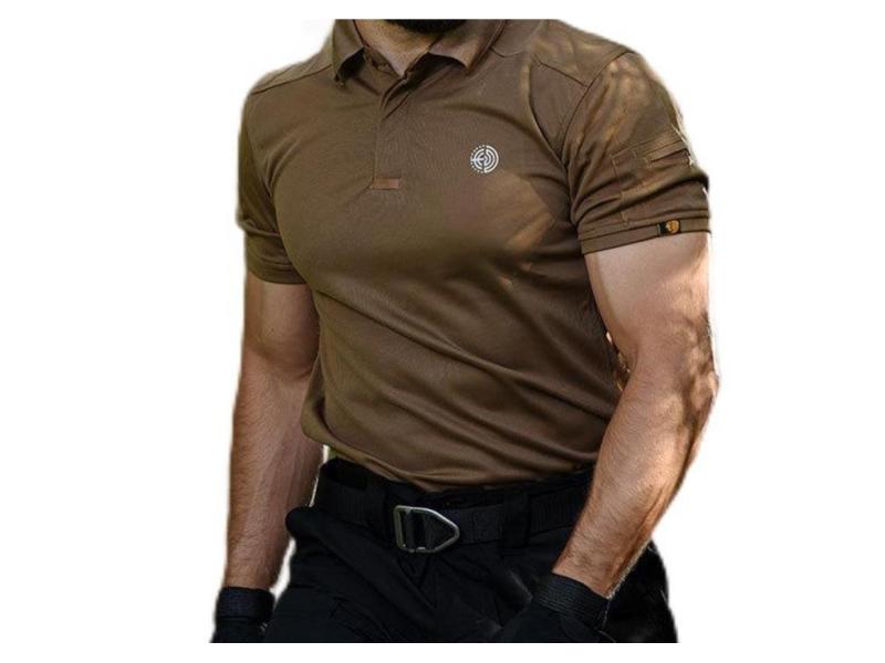 Short -Sleeved T -Shirt Men′ S Outdoor Sports Tactical Tactical Polo Shirt Turned Short -Sleeved Camouflage Speed Dry Clothes